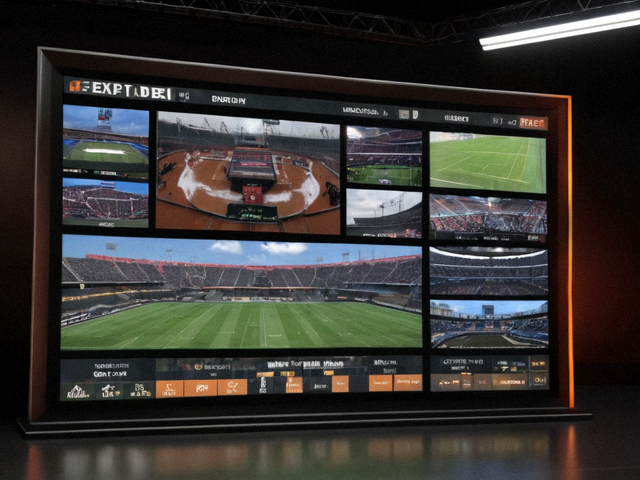 体育赛事直播画面与实时比分叠加界面